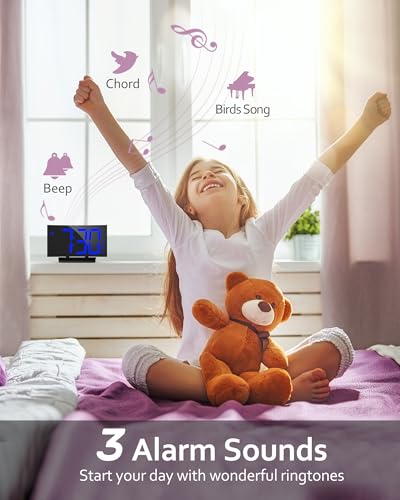 GOLOZA Upgraded Digital Alarm Clock for Bedrooms, Digital Clock with Customizable Night Mode, 5 Levels Brightness+Off, 2 Volume, 3 Alarm Tones, Snooze, USB Charging Port, Power-Off Memory, 12/24H/DST - Image 3