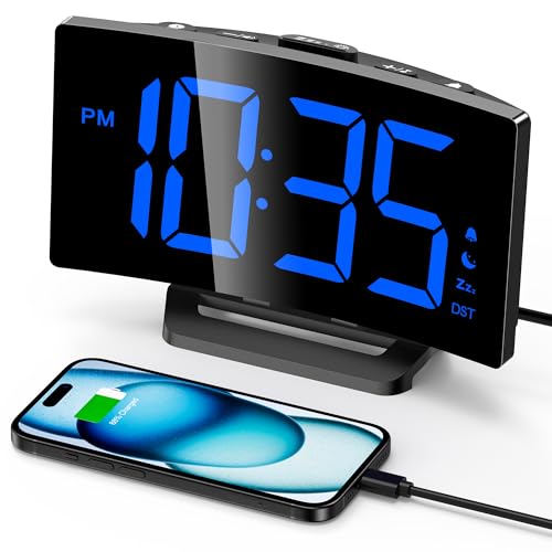 GOLOZA Upgraded Digital Alarm Clock for Bedrooms, Digital Clock with Customizable Night Mode, 5 Levels Brightness+Off, 2 Volume, 3 Alarm Tones, Snooze, USB Charging Port, Power-Off Memory, 12/24H/DST - Image 1
