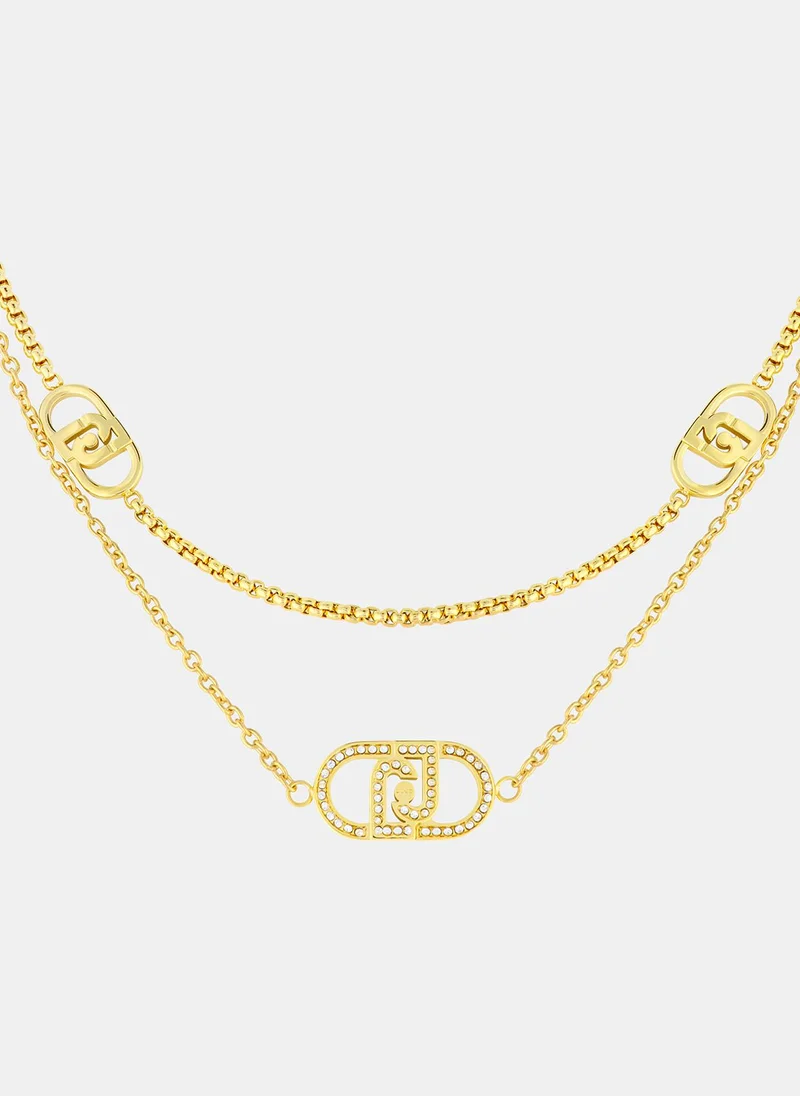 ليو جو قلادة بحجر الراين على الأحرف الأولى