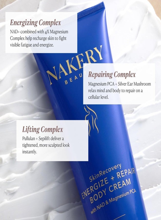Nakery SkinRecovery Energize + Repair Body Cream (8.4 Fl Oz), Anti Fatigue Body Cream with 4X Magnesium Complex, NAD+ Moisturizer, Fast Absorbing Firming Skincare, Made in the USA - Image 4