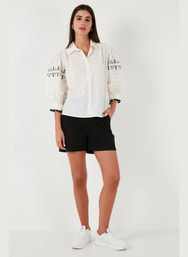 Lela  Lela Cotton Regular Fit Balloon Sleeve Shirt Women's SHIRT 611GO0302 for Women | Best Price UAE