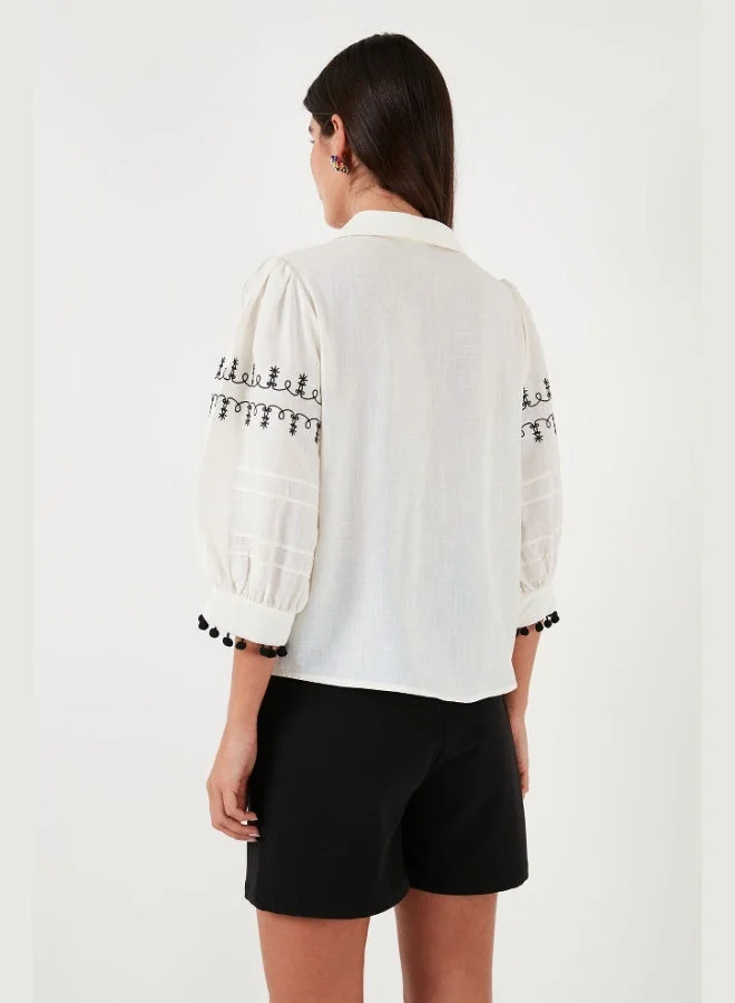 Lela  Lela Cotton Regular Fit Balloon Sleeve Shirt Women's SHIRT 611GO0302 for Women | Best Price UAE