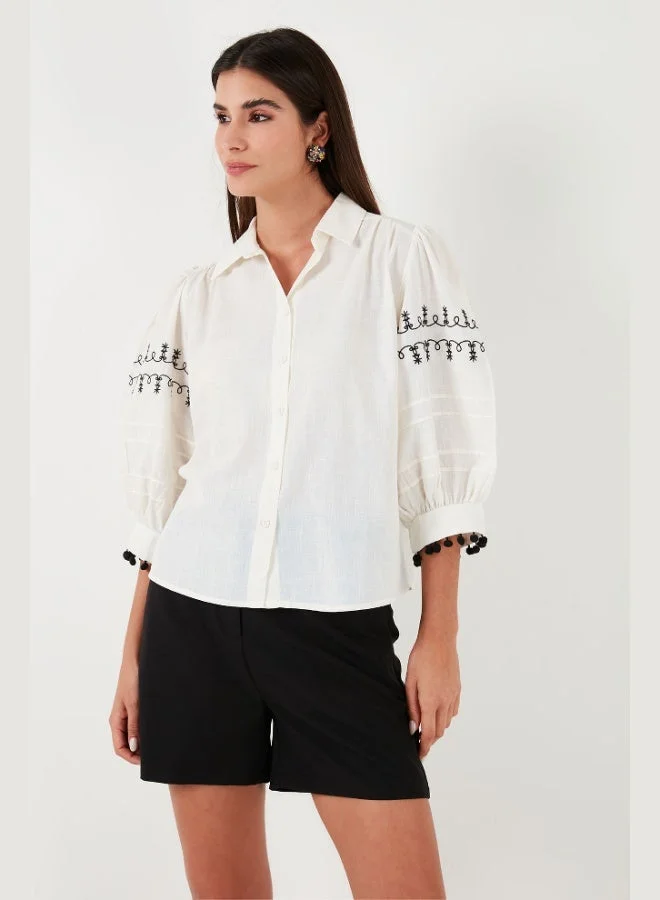 Lela Cotton Regular Fit Balloon Sleeve Shirt Women's SHIRT 611GO0302