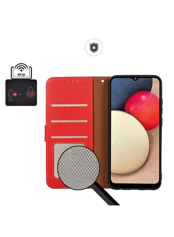 زبون جراب هاتف KHAZNEH من الجلد بنسيج الليتشي بتقنية RFID لهاتف Honor X9a 4G - Image 4