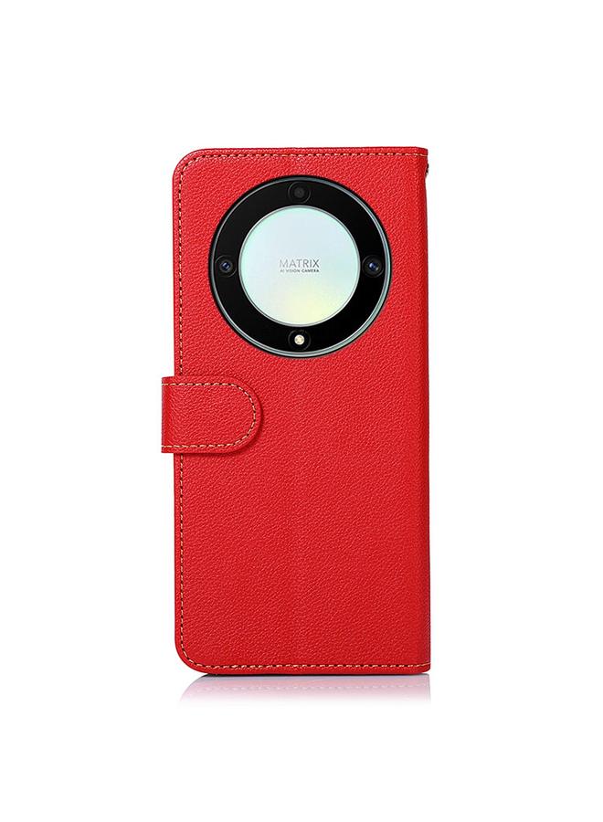 زبون جراب هاتف KHAZNEH من الجلد بنسيج الليتشي بتقنية RFID لهاتف Honor X9a 4G - Image 3