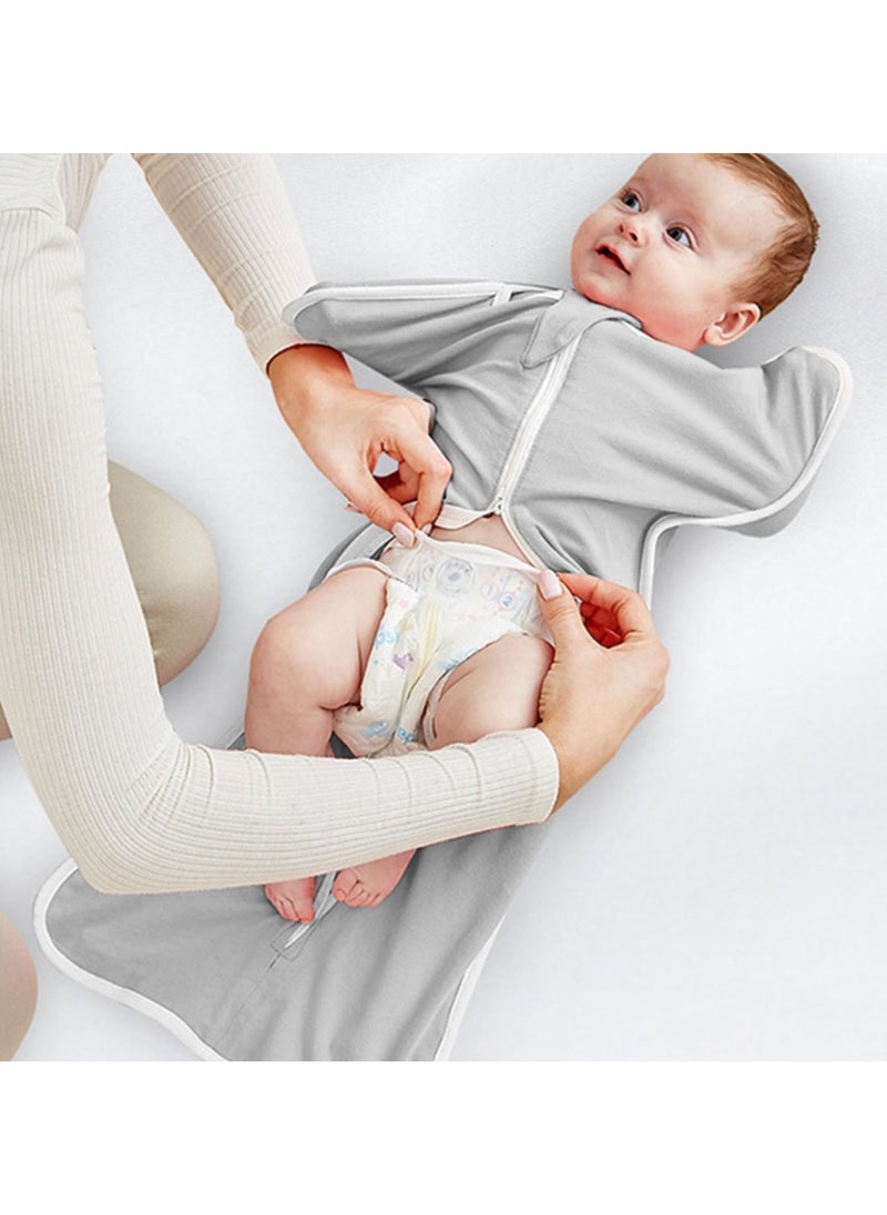 Generic - Baby Swaddle Wrap，BABY Sleep Sack, Baby Sleeping Bag With Arms，Newborn Swaddle Blanket Wrap 2 Way Zipper Unise，100% Organic Cotton，Suitable For 3-6 Months Baby - Image 1