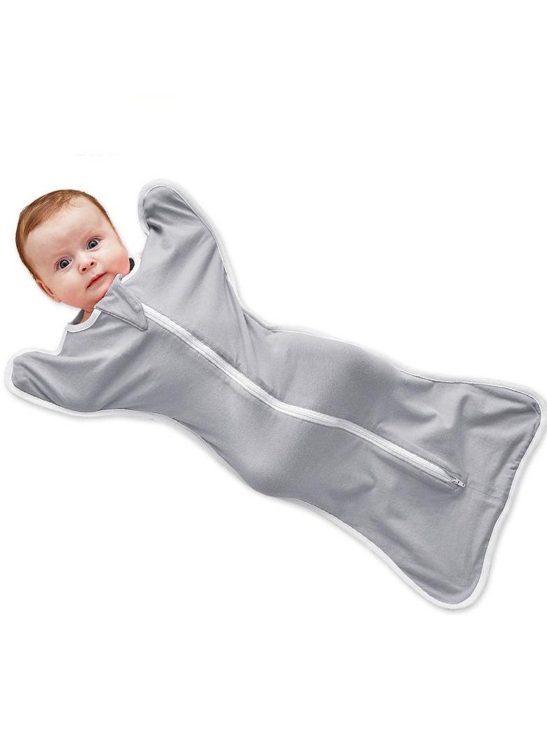 Generic - Baby Swaddle Wrap，BABY Sleep Sack, Baby Sleeping Bag With Arms，Newborn Swaddle Blanket Wrap 2 Way Zipper Unise，100% Organic Cotton，Suitable For 3-6 Months Baby - Image 1