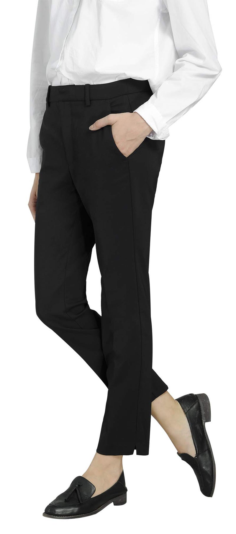 Marycrafts Women's Work Ankle Dress Pants Trousers Slacks (6, Black) - Image 5