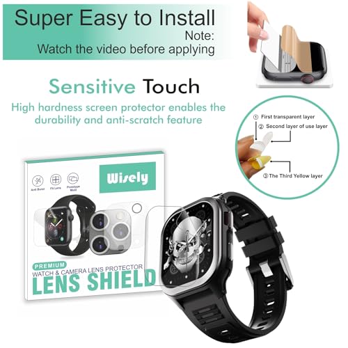 Wisely |3pcs| Screen Guard Protector For Fire Boltt 4G Pro Smartwatch |2.02"| Bubble Free, Easy installation kit, Clear HD, Full Cover - Image 2