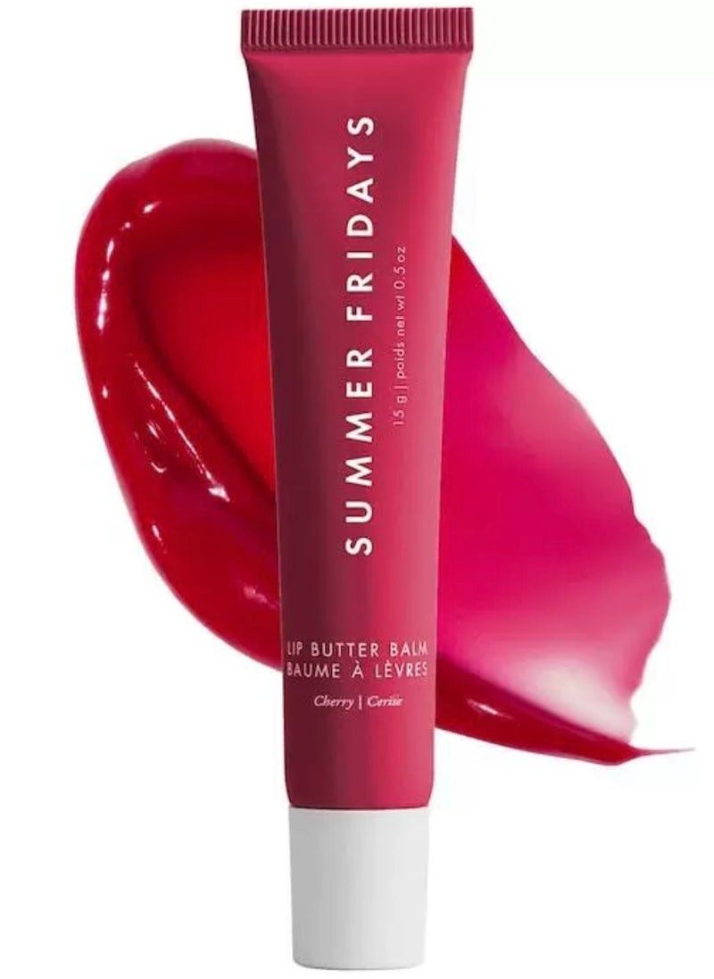 SUMMER FRIDAYS - Summer Fridays Lip Butter Balm - Conditioning Lip Mask and Lip Balm for Instant Moisture, Shine and Hydration - Sheer-Tinted, Soothing Lip Care - Cherry (.5 Oz) - Image 1