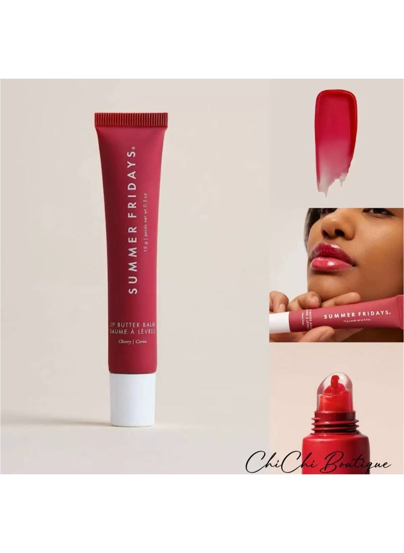 SUMMER FRIDAYS - Summer Fridays Lip Butter Balm - Conditioning Lip Mask and Lip Balm for Instant Moisture, Shine and Hydration - Sheer-Tinted, Soothing Lip Care - Cherry (.5 Oz) - Image 1