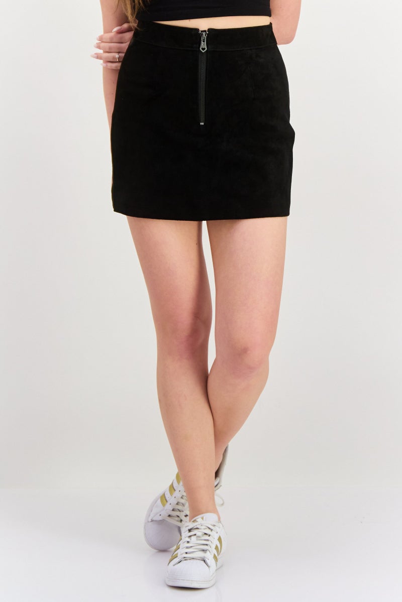 ONLY Women Textured Mini Skirt, Black - Image 1