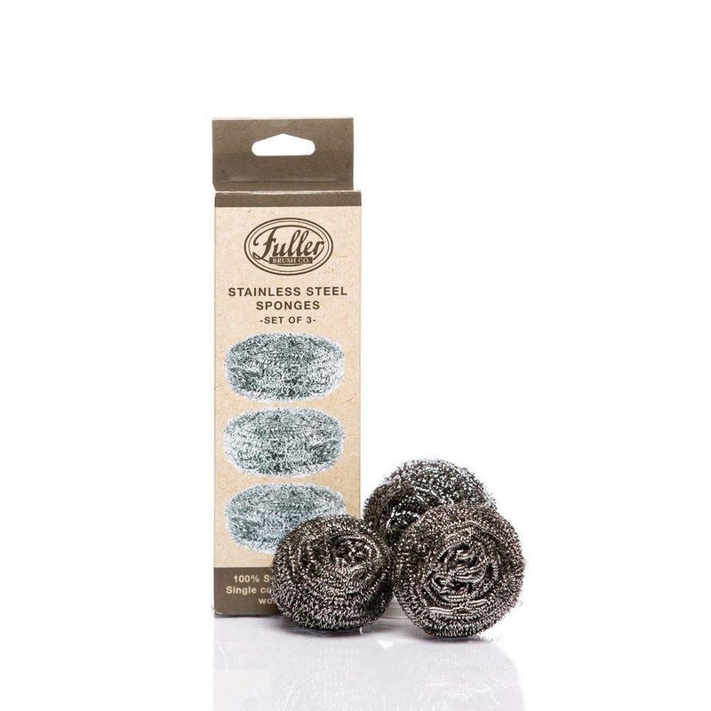 Fuller Brush Stainless Steel Scrubbing Sponges â€“ 1-Pack (1 Set of 3 = 3 Pieces) â€“ Heavy Duty Kitchen Scour Sponges for Dishes, Pots & Pans - Image 1