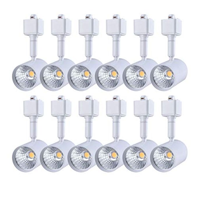 mirrea 12 Pack LED Track Lighting Heads Compatible with Single Circuit H Type Rail Ceiling Spotlight for Accent Task Wall Art Exhibition Lighting 6.5W White Painted (3000K Warm White) - Image 1