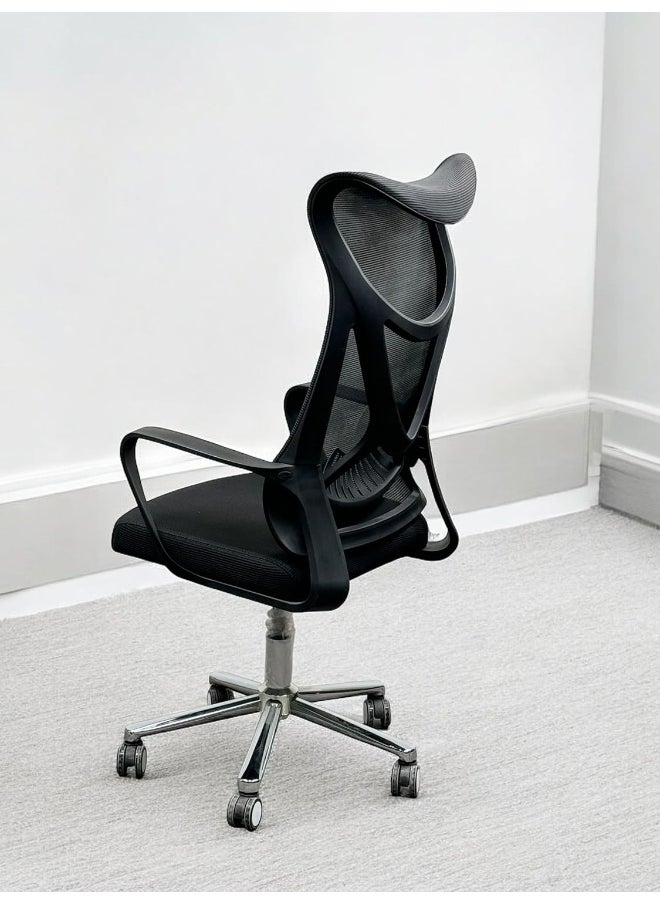 MAF furniture Ergonomic Executive Office Chair Office Chair Computer Chairs Home Office Chair Wide Seat With Large Headrest Modern Desk Chair Lumbar Support Mesh Chair Maf-2023 Black  - Image 4