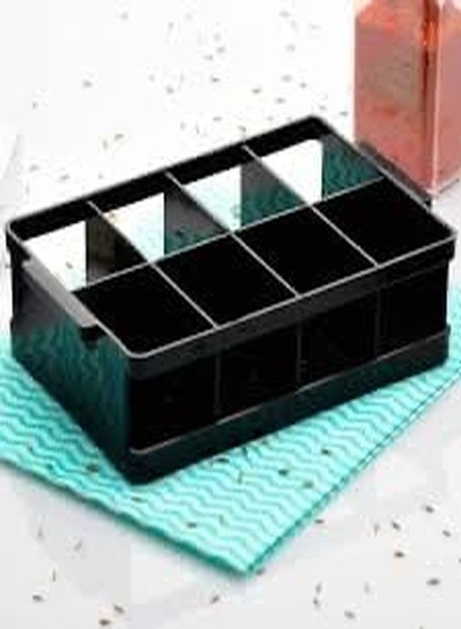 Dhanuom Kitchen 8 Pcs Sets Airtight Rasoi Box Spice Storage Jar Masala Box Spice Container Idle For, Easy Flow Spice Storage Container with Tray(1pcs Multicolor) - Image 4