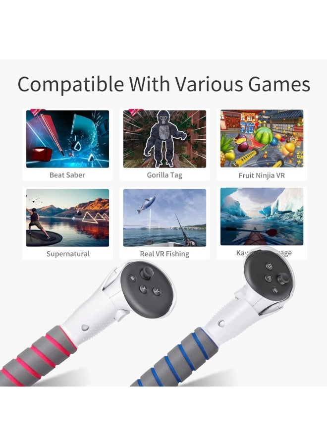 VR Extended Handle Grips for Meta Quest 3/3S | Triple Secure Design u0026 Mode Switch for Beat Saber/Gorilla Tag - Image 2