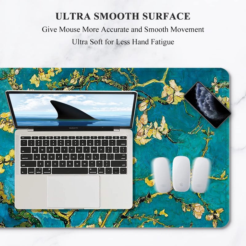 Van Gogh turquoise apricot tree plus size mouse pad (400 * 900 * 3mm) office computer keyboard notebook universal table mat - Image 3