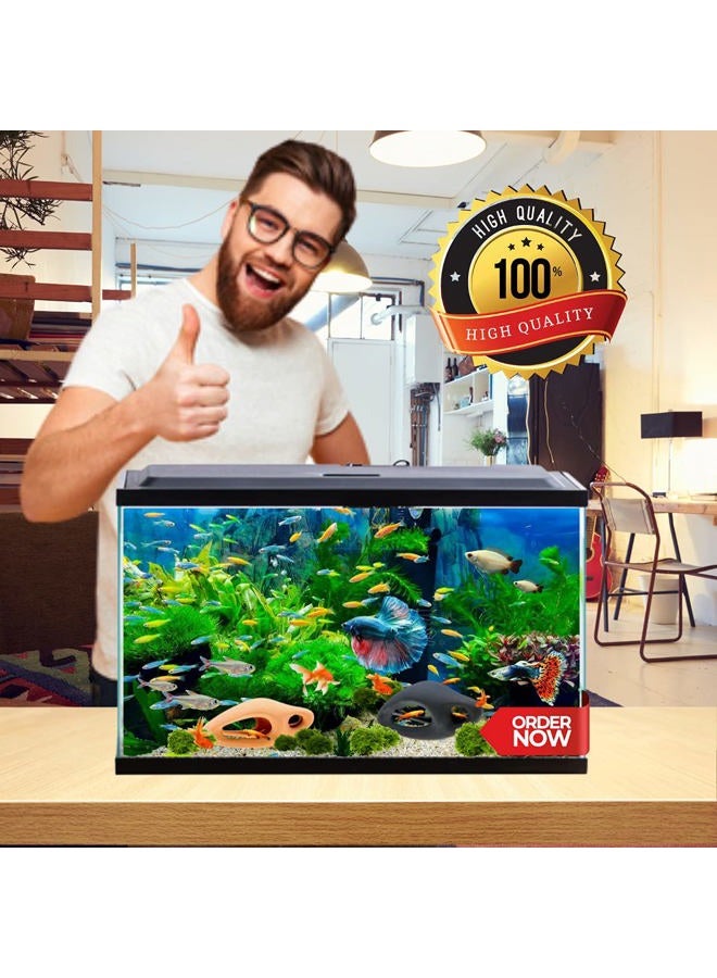 Corisrx Fish Tank Decorations Ceramic Betta Cave - Aquarium Cichlid Rock, Turtle Tank Accessories, Fish House Ornaments, Smooth Unsymmetrical Guppy Decor, Lizard Hides and Caves Small (Black) - Image 4