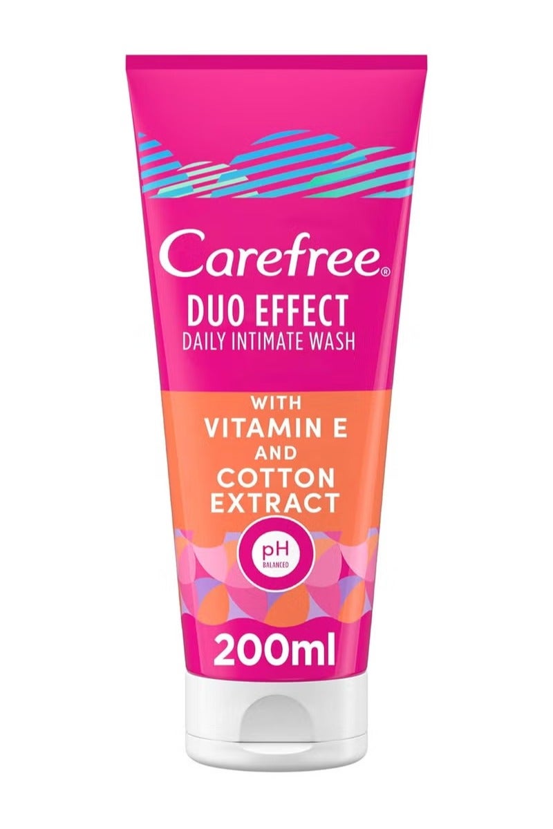 Carefree Duo Effect Daily Intimate Wash with Vitamin E and Cotton Extract, 200 ml