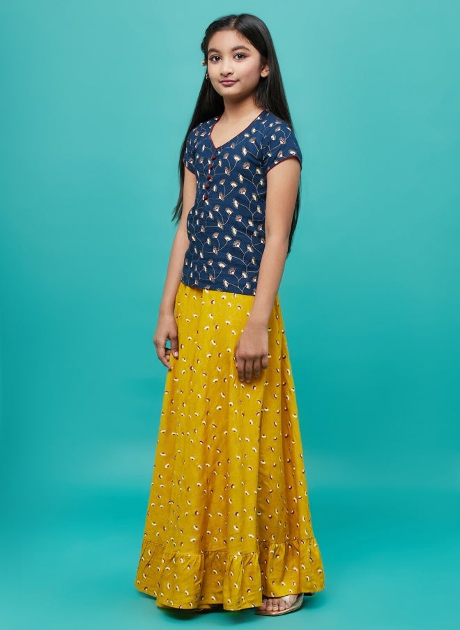 AKS Floral Printed Lehenga Choli for Girls - Image 5