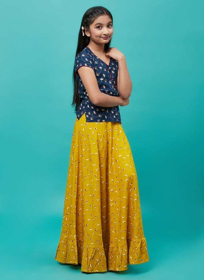 AKS Floral Printed Lehenga Choli for Girls - Image 4