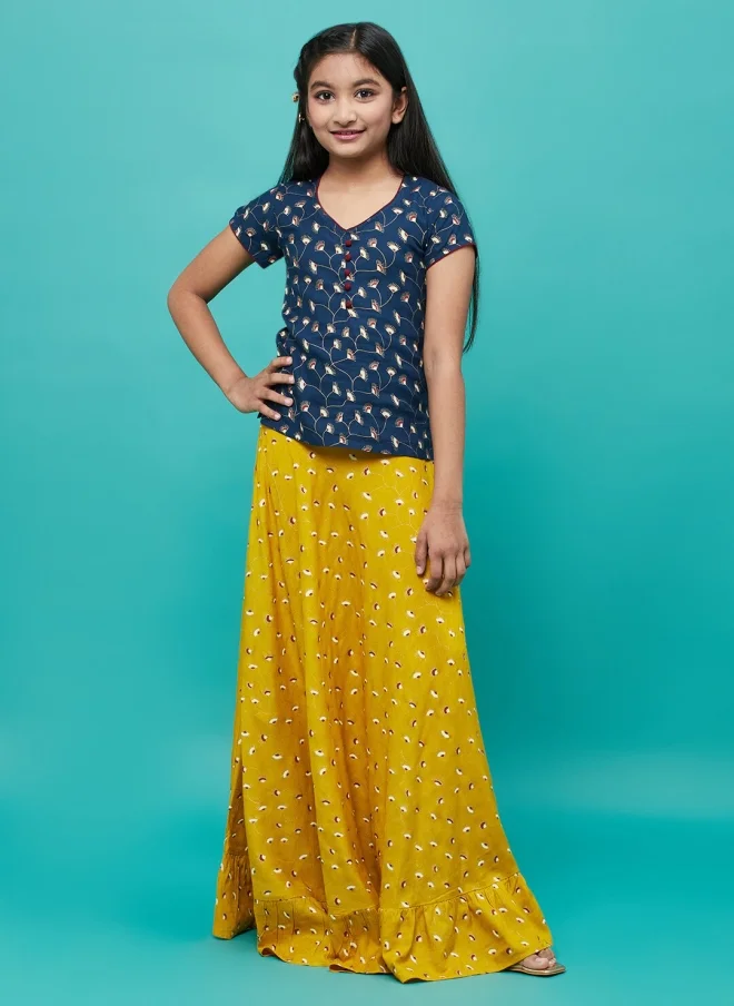 أيه كيه إس Floral Printed Lehenga Choli for Girls