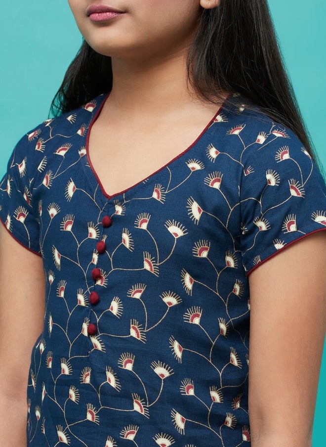AKS Floral Printed Lehenga Choli for Girls - Image 2