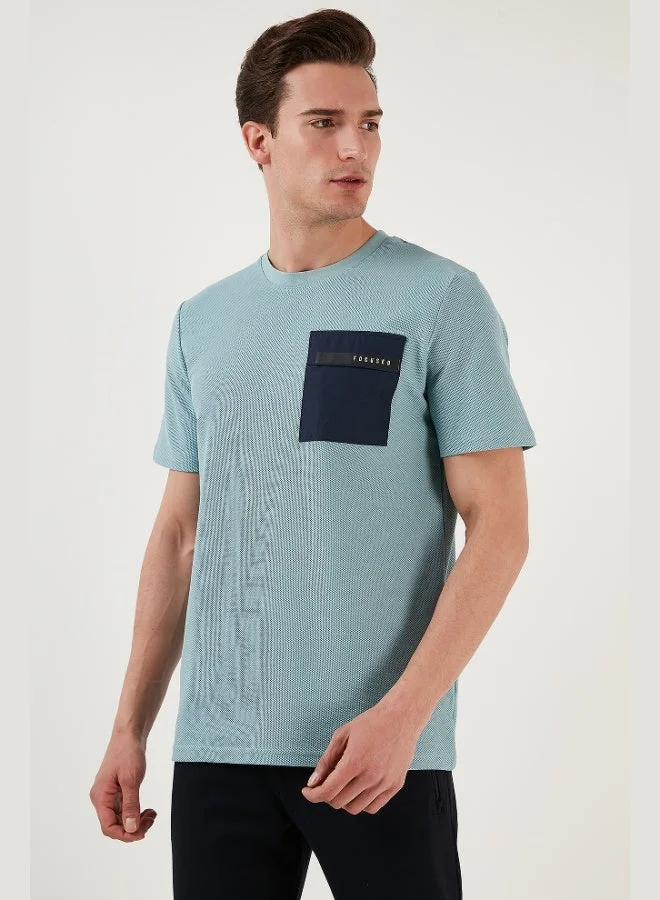 بوراتي تي شيرت رجالي قطن بقصة ضيقة وياقة دائرية مطبوع من بوراتي