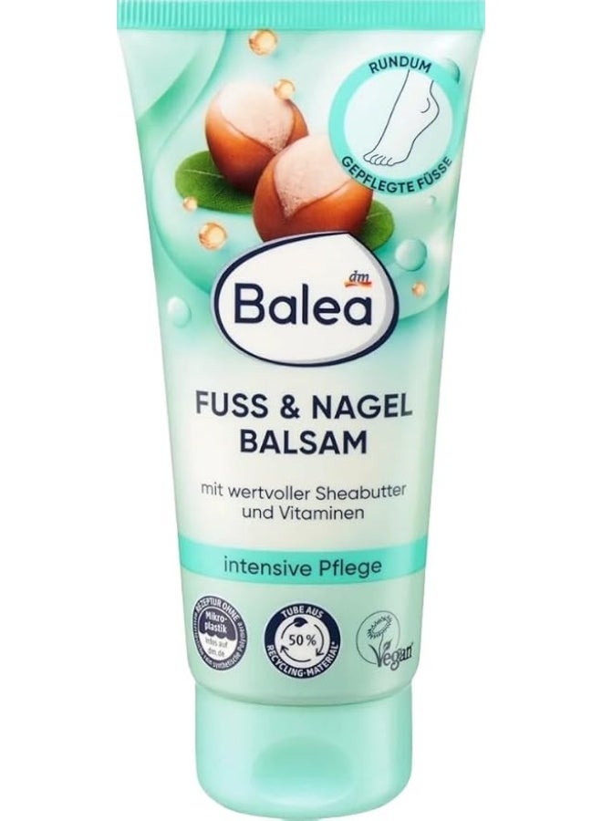 Balea Foot & Nail Cream Intensive Care with Jojoba & Avocado Oil |Vegan |Made in Germany, 100ml