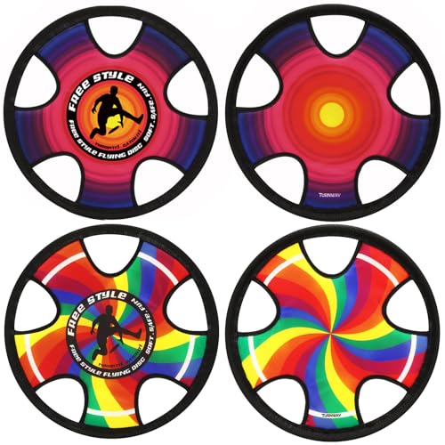 TurnWay Outdoor Two Soft Frisbee Throwing Disc Flying Disc Flying Saucer for Man and Woman in Yard Beach Lawn Camping Pool Hurricane Inkjet - Image 1