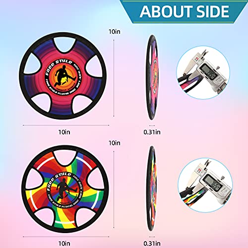 TurnWay Outdoor Two Soft Frisbee Throwing Disc Flying Disc Flying Saucer for Man and Woman in Yard Beach Lawn Camping Pool Hurricane Inkjet - Image 5