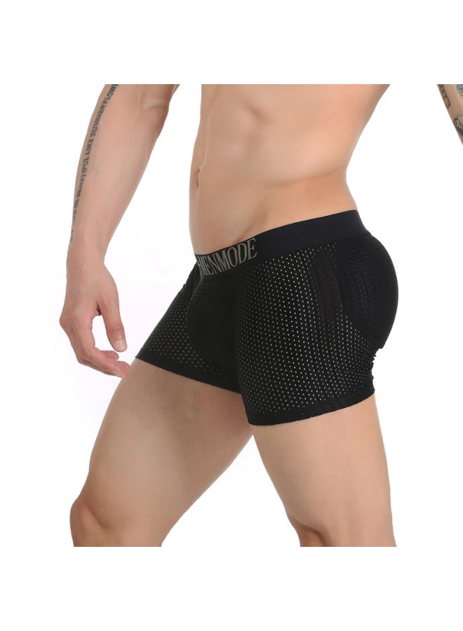 Men Butt Lifter Boxer Briefs, Mesh Breathable Padded Hip Enhancer Underwear with Removable Butt Pads - Image 5
