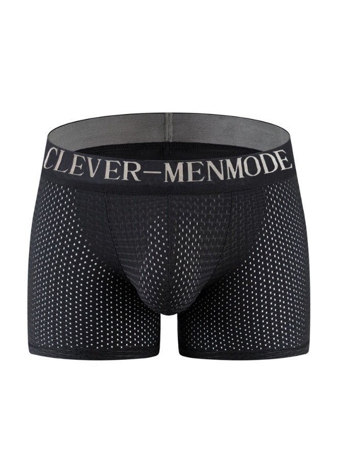 Men Butt Lifter Boxer Briefs, Mesh Breathable Padded Hip Enhancer Underwear with Removable Butt Pads - Image 1