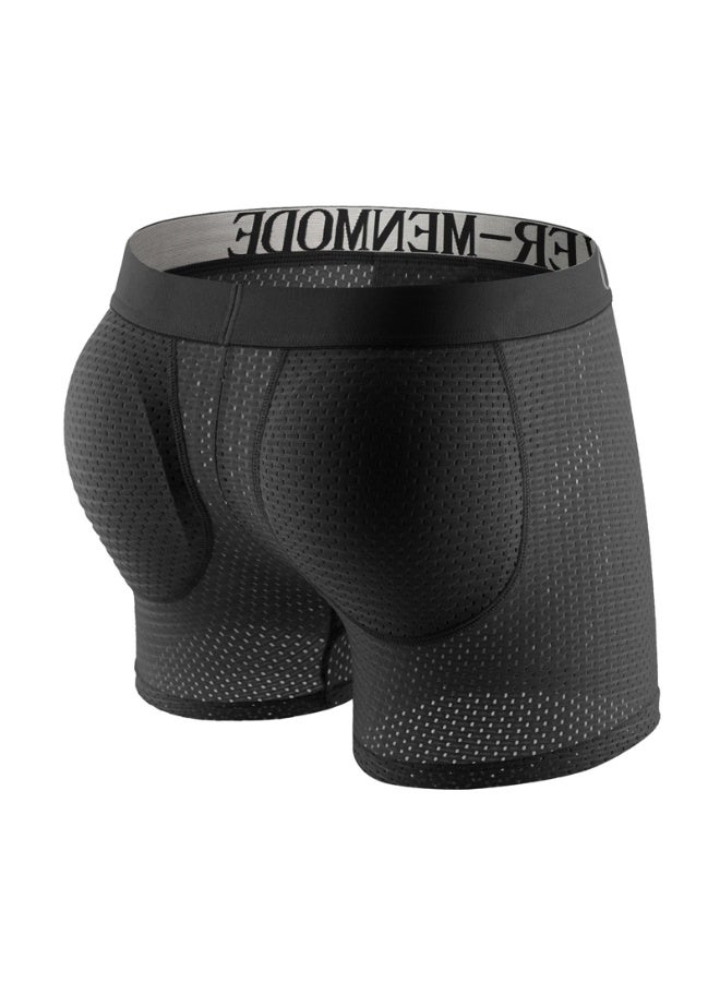 Men Butt Lifter Boxer Briefs, Mesh Breathable Padded Hip Enhancer Underwear with Removable Butt Pads - Image 2