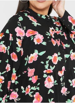Vero Moda Curve Floral Print Button Detail Dress  - Image 3