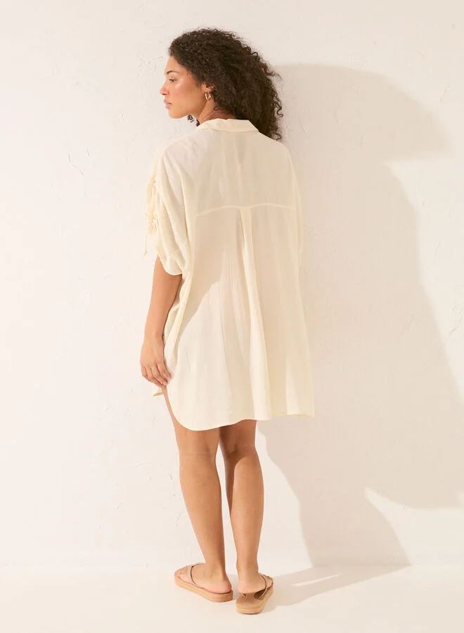 women'secret White bamboo cropped camisole