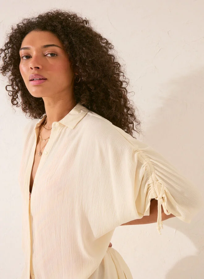 women'secret White bamboo cropped camisole