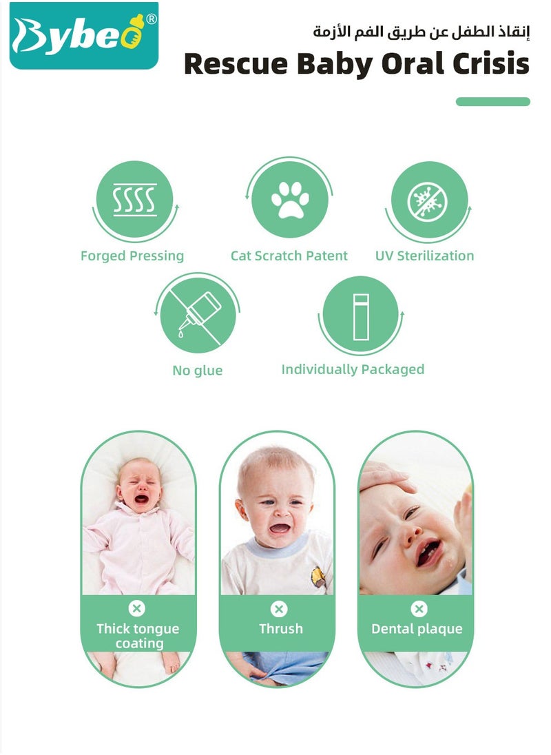 Bybeo 42PCS Baby Tongue Cleaner, Baby Oral Cleaner, Newborn Baby Toothbrush, Infant Toothbrush, Infant Tongue Cleaner, Gauze Gum Cleaner Oral Cleaning Stick Dental Care for 0-36 Month Baby, Disposable  - Image 3