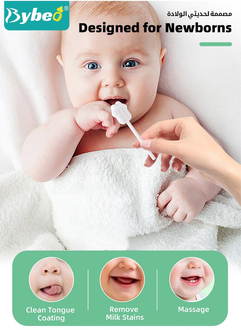 Bybeo 42PCS Baby Tongue Cleaner, Baby Oral Cleaner, Newborn Baby Toothbrush, Infant Toothbrush, Infant Tongue Cleaner, Gauze Gum Cleaner Oral Cleaning Stick Dental Care for 0-36 Month Baby, Disposable  - Image 4