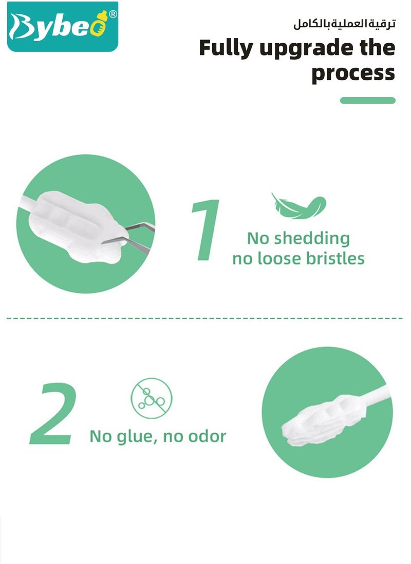 Bybeo 42PCS Baby Tongue Cleaner, Baby Oral Cleaner, Newborn Baby Toothbrush, Infant Toothbrush, Infant Tongue Cleaner, Gauze Gum Cleaner Oral Cleaning Stick Dental Care for 0-36 Month Baby, Disposable  - Image 5