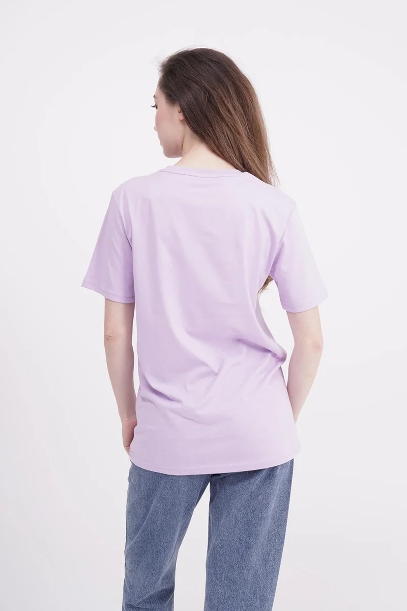 ذا سوكس كومباني Skateboard Embroidered Crew Neck Lilac Unisex T-Shirt