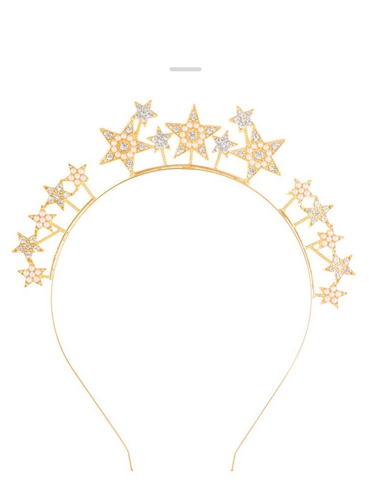 Kormesic طقم أربطة رأس معدنية فاخرة على شكل نجمة - 5 قطع، مناسبة لحفلات الزفاف، الحفلات، أعياد الميلاد، وأكثر - Image 1