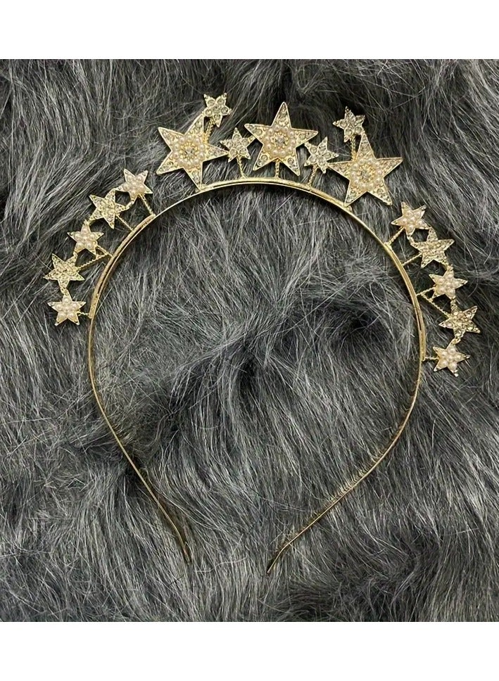 Kormesic طقم أربطة رأس معدنية فاخرة على شكل نجمة - 5 قطع، مناسبة لحفلات الزفاف، الحفلات، أعياد الميلاد، وأكثر - Image 2