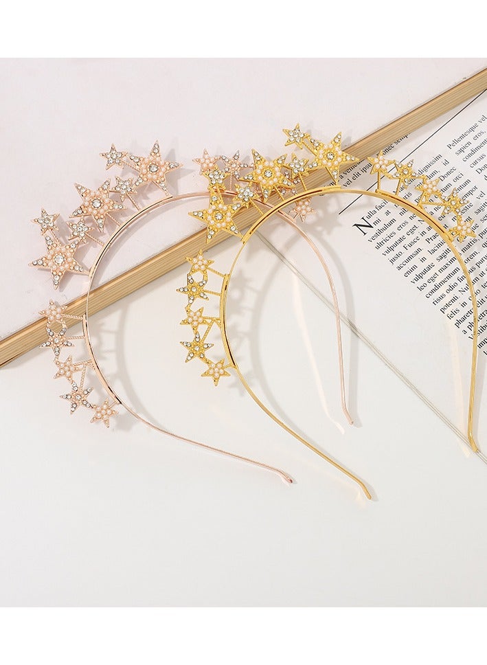 Kormesic طقم أربطة رأس معدنية فاخرة على شكل نجمة - 5 قطع، مناسبة لحفلات الزفاف، الحفلات، أعياد الميلاد، وأكثر - Image 3