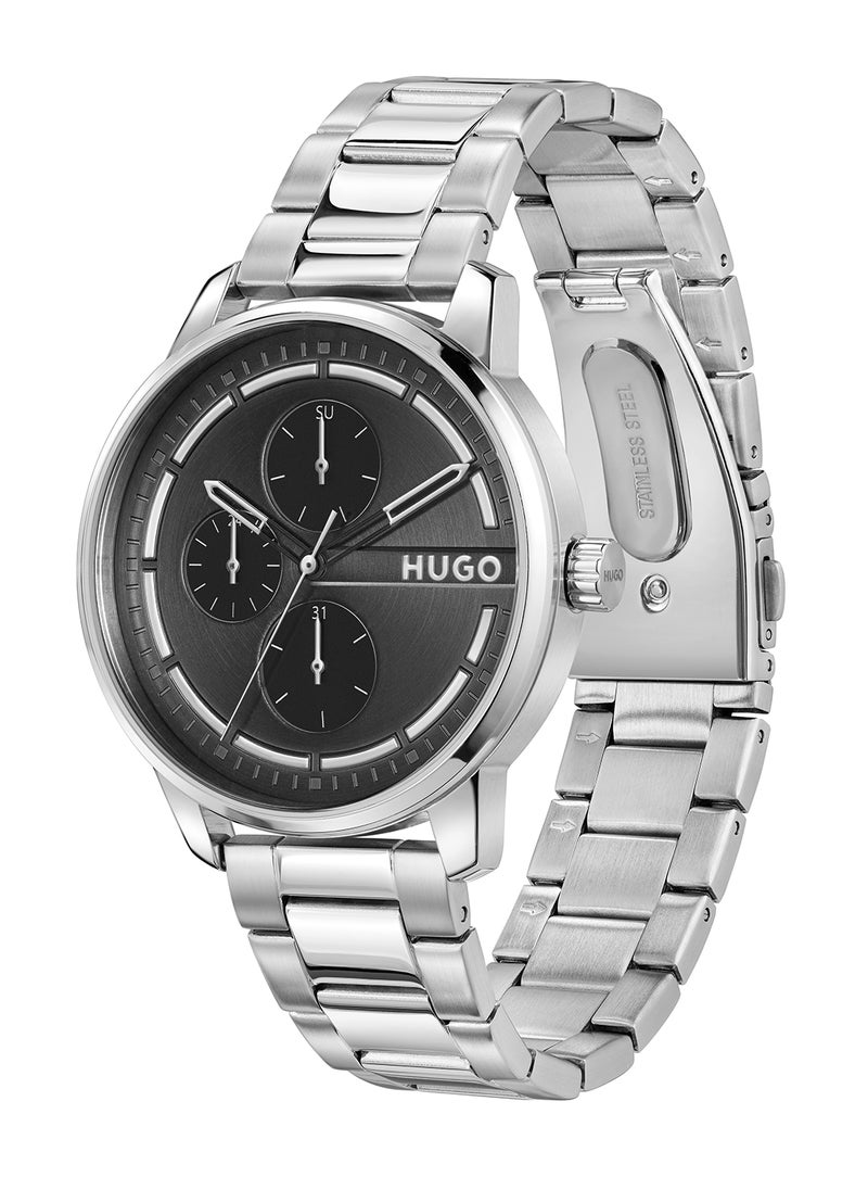 HUGO BOSS - HUGO BOSS ROUND ANALOG MEN'S BLACK CASE WATCH - 1530368 - Image 1