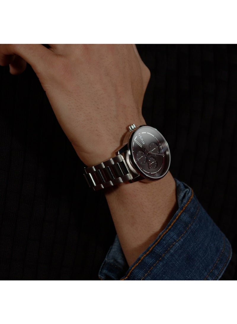 HUGO BOSS - HUGO BOSS ROUND ANALOG MEN'S BLACK CASE WATCH - 1530368 - Image 1