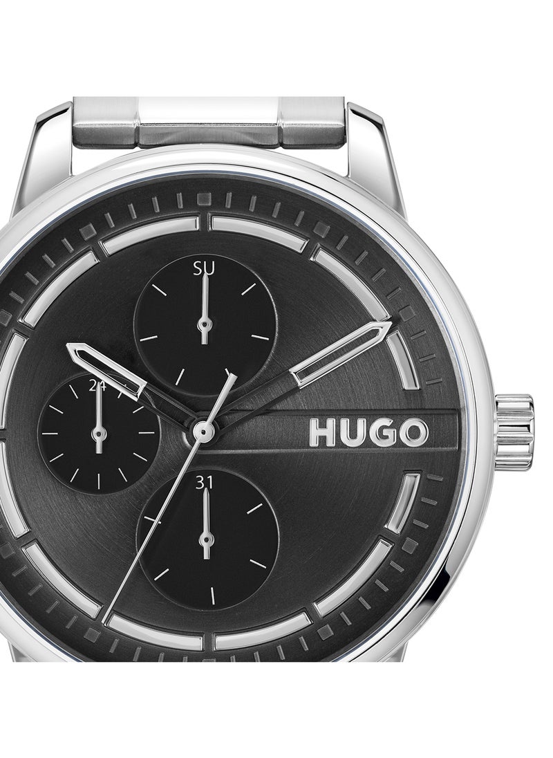 HUGO BOSS - HUGO BOSS ROUND ANALOG MEN'S BLACK CASE WATCH - 1530368 - Image 1