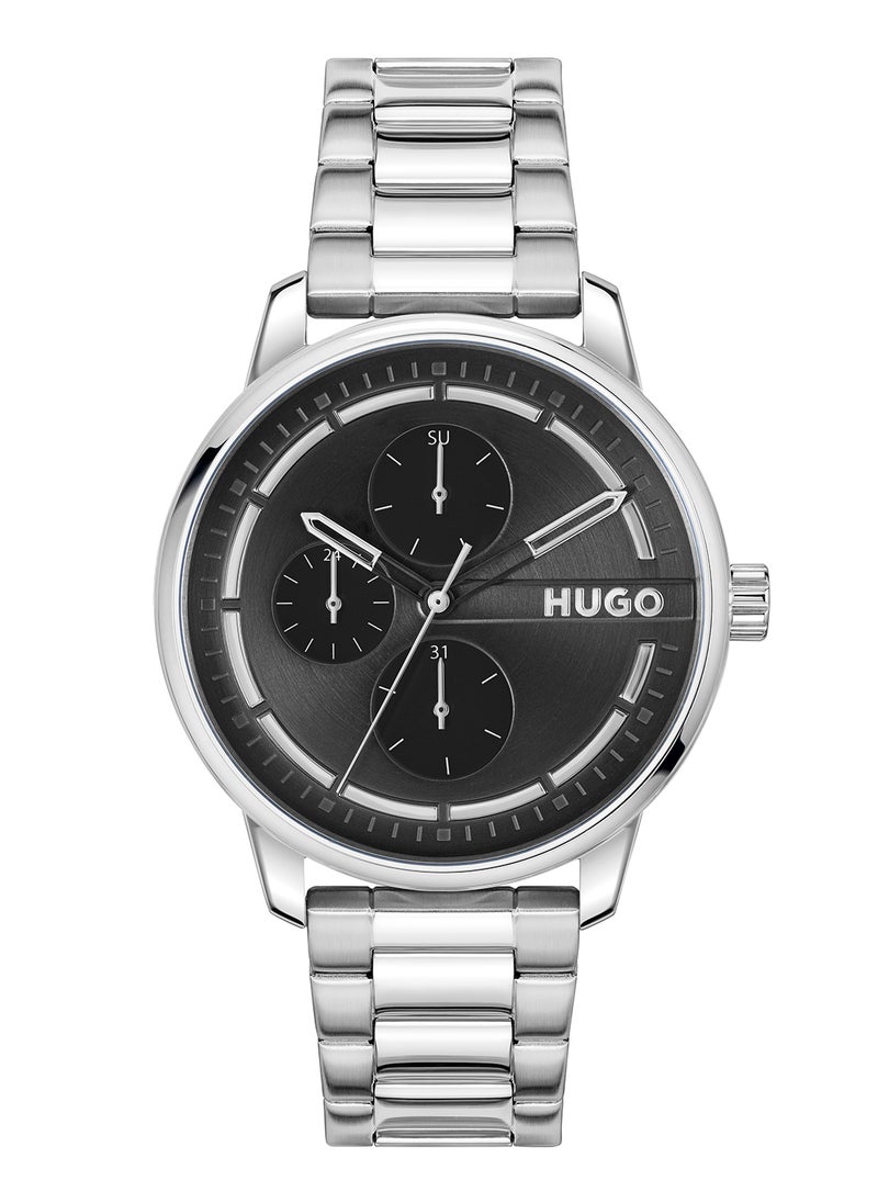 HUGO BOSS - HUGO BOSS ROUND ANALOG MEN'S BLACK CASE WATCH - 1530368 - Image 1