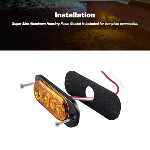 XtraGlow 3.4 Inch Trailer Marker Lights Amber LED Clearance Side Marker with Durable Aluminum Housing Surface Mount Design IP67 Waterproof for Pickup Truck Tractor Van RV Camper Motorhome 10Pcs - Image 5